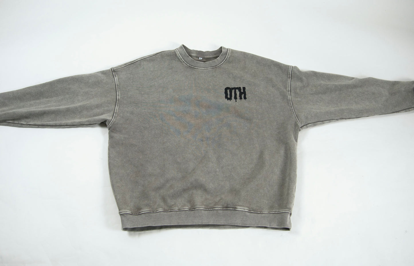OTH Faded Oversized Crewneck Sweater in Grey