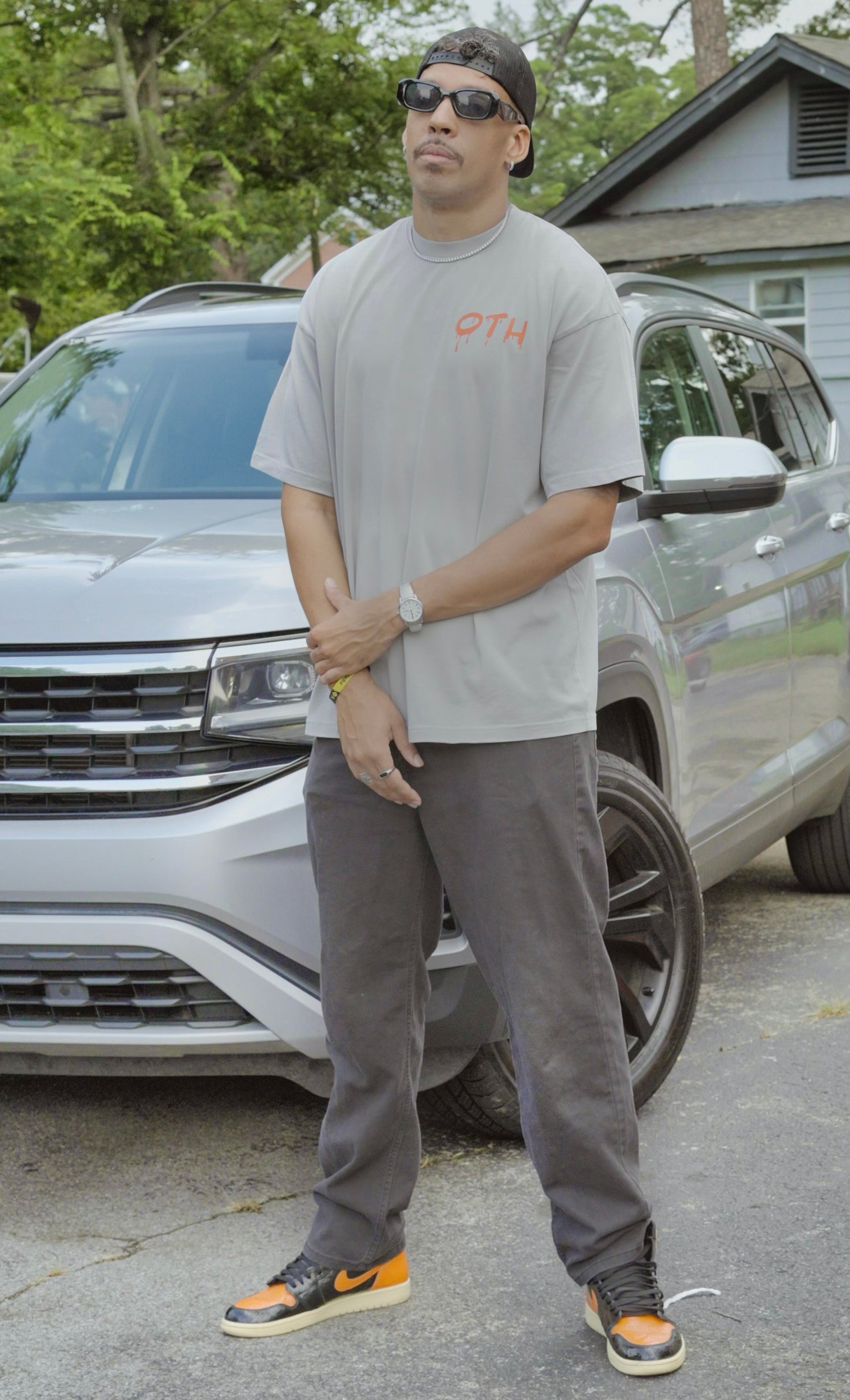 OTH Faded Grey Oversized Pyramid T-shirt